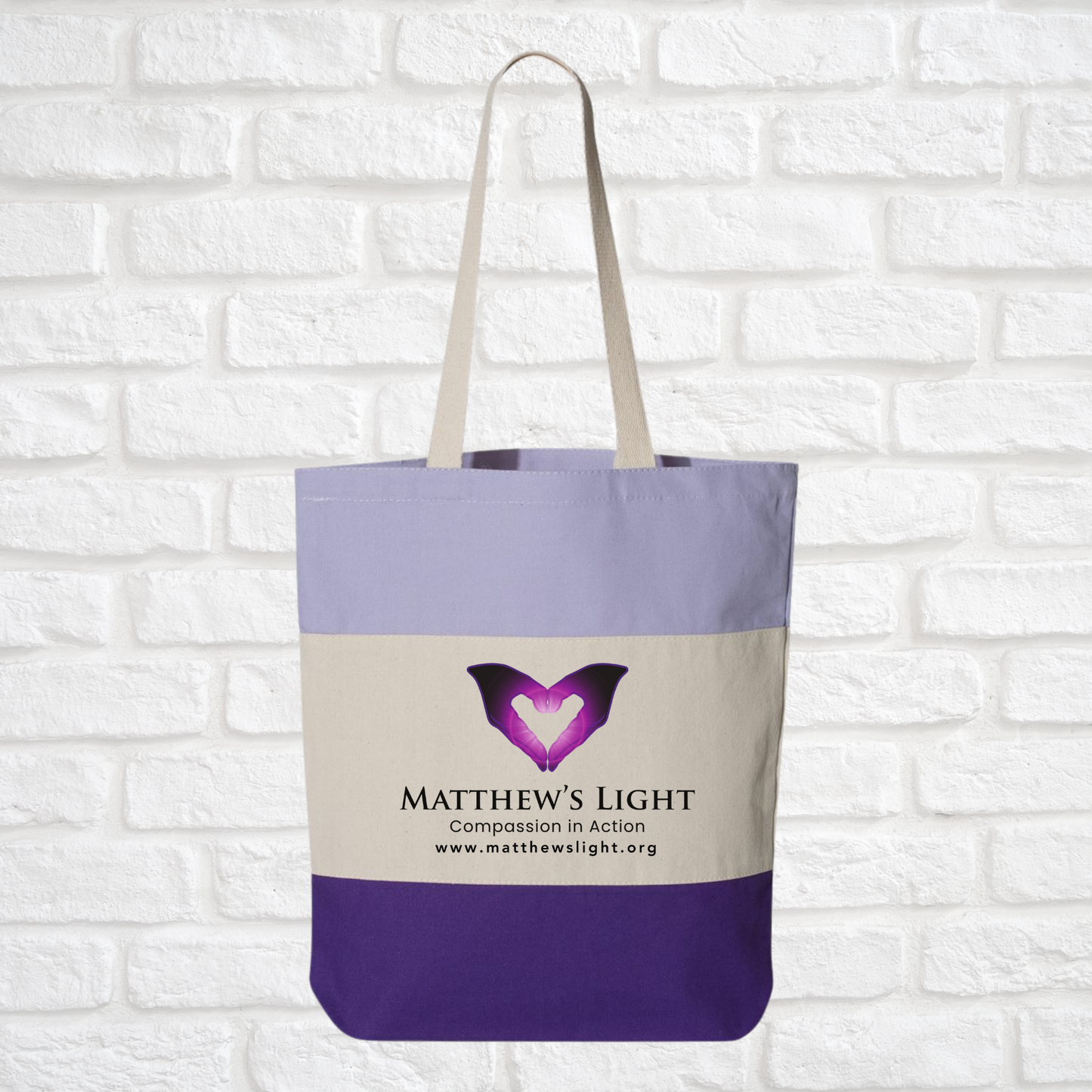 Matthew's Light Logo Tri-Color Tote Bag