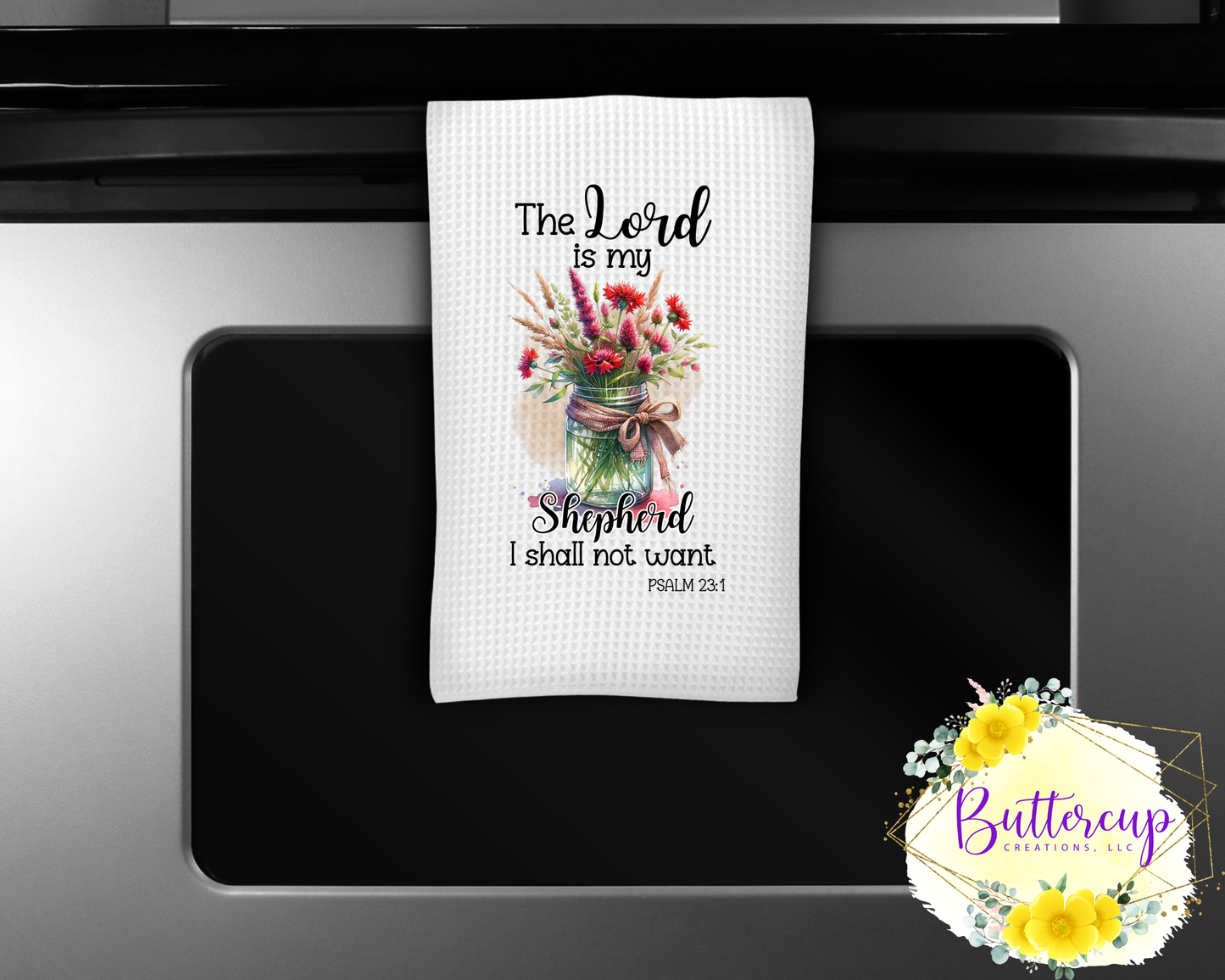 Psalm 23:1 (Red) Kitchen Towel