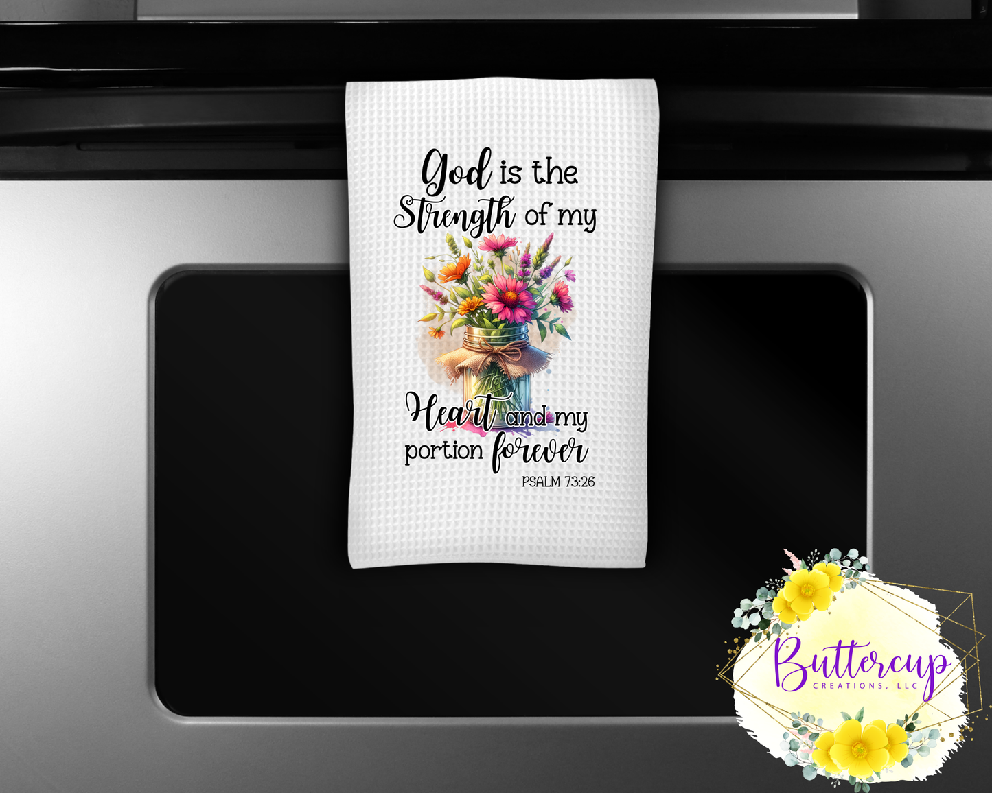 Psalm 73:26 (Red) Kitchen Towel