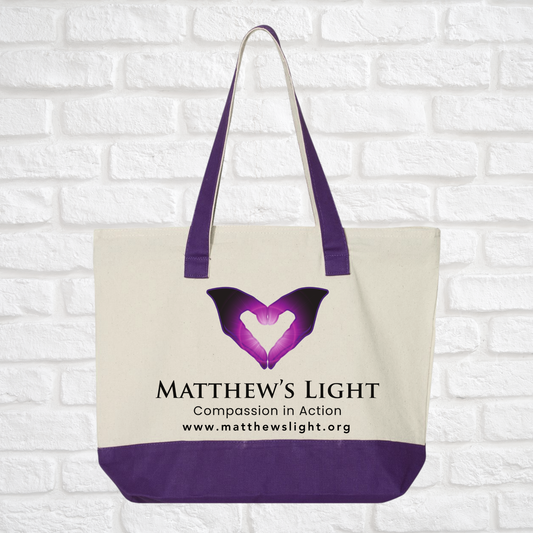 Matthew's Light Logo Zippered Tote Bag