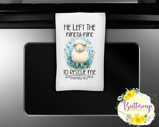 He Left the 99 (Blue) Kitchen Towel