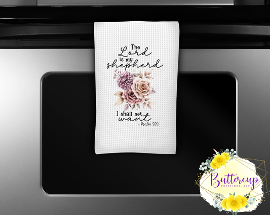Psalm 23:1 (Pink) Kitchen Towel