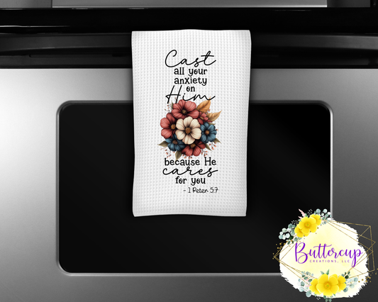 1 Peter 5:7 Kitchen Towel