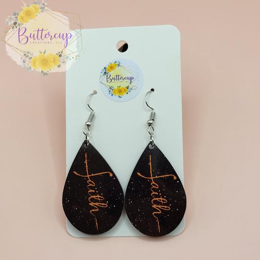 Faith Earrings (Black and Gold)