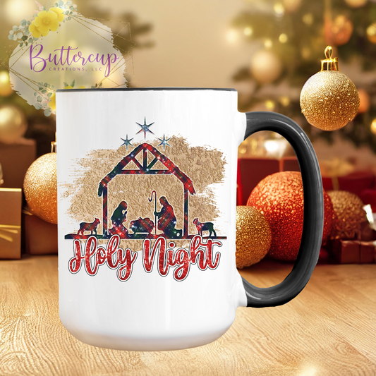 Holy Night Gray 15 oz. Ceramic Mug