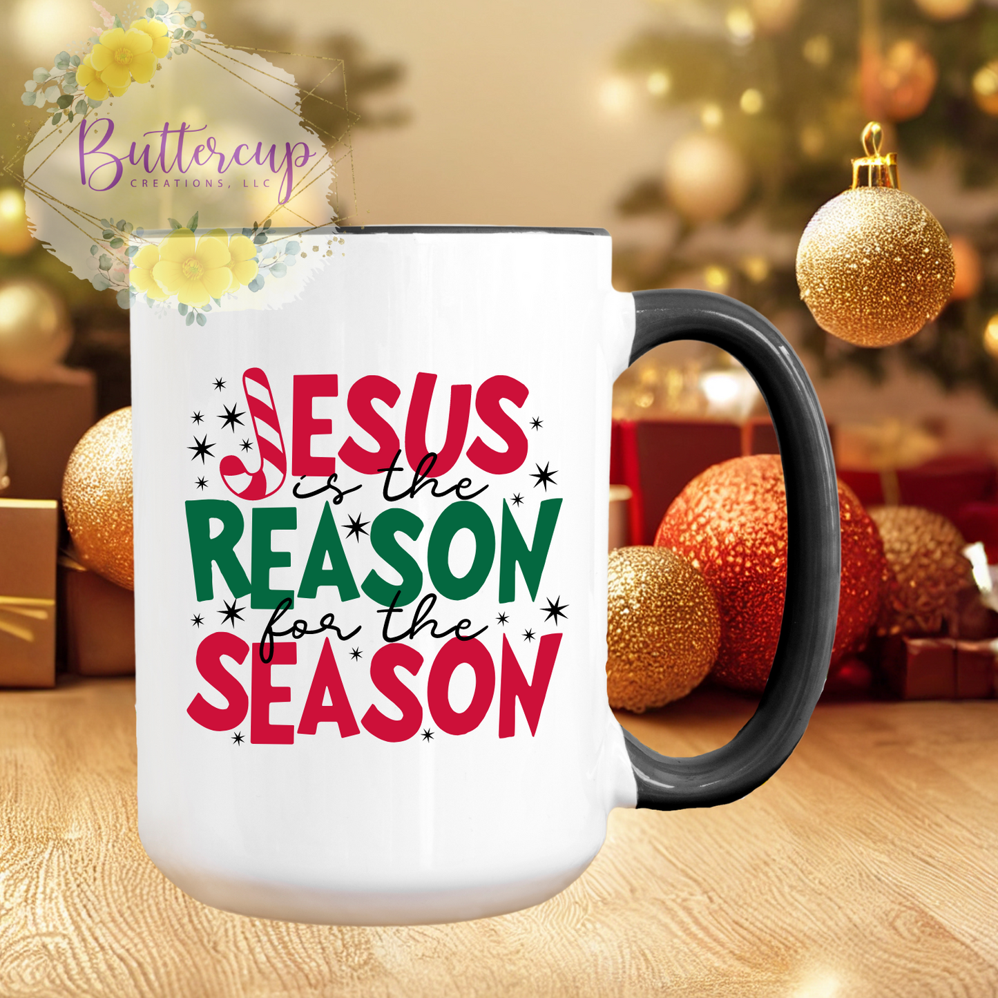 Jesus is the Reason Gray 15 oz. Ceramic Mug